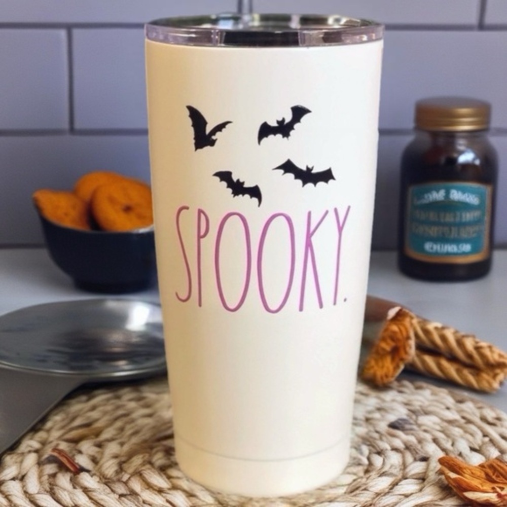 Rae Dunn Halloween Spooky Bats Insulated Stainless Steel Tumbler 17oz